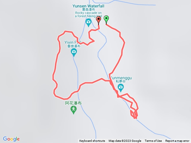 瀑布群o繞、陡上陡下