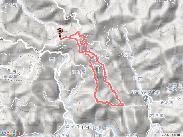 上鹿窟崙山、紙寮坑古道、雞冠山、松柏崎山