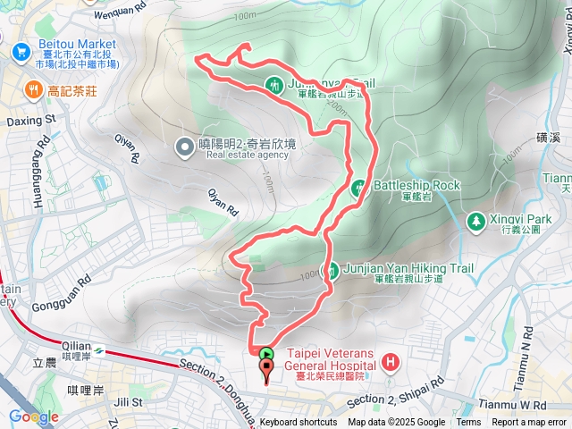 陽明網球場軍艦岩拉繩下繞圈