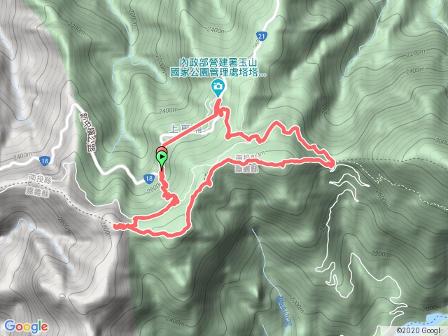 塔塔加三山：鹿林前山、鹿林山、麟趾山O形