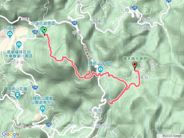 小油坑，七星主，主東峰，夢幻湖，冷水坑，絹絲瀑布，擎天崗