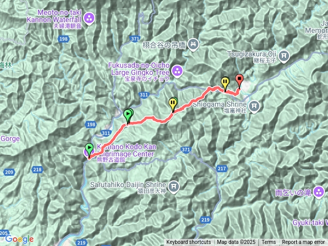 熊野古道中邊路（滝尻王子到近露王子）