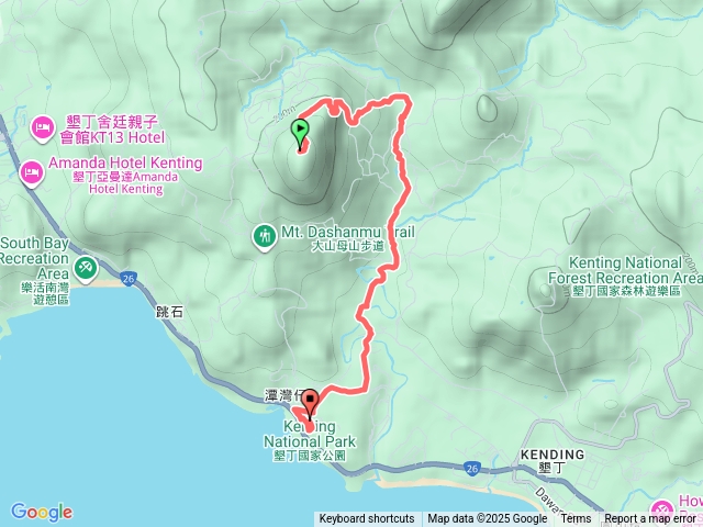 大山母山到墾丁遊客中心
