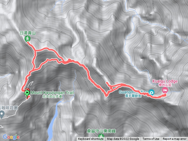 一日檜谷，西大武山與日湯真山