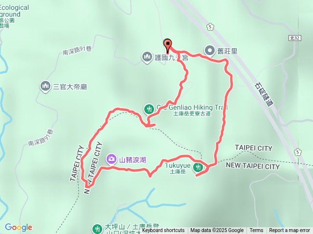 土庫岳、山豬淚湖、山豬窟尖西南峰