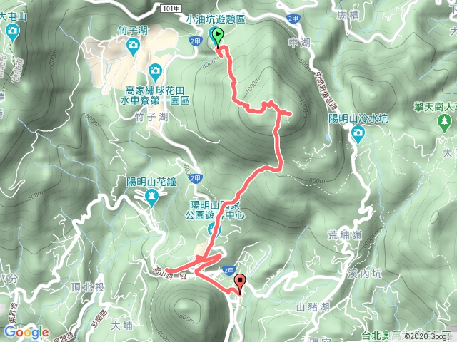 小油坑 上七星山 下苗圃 到陽明山公園