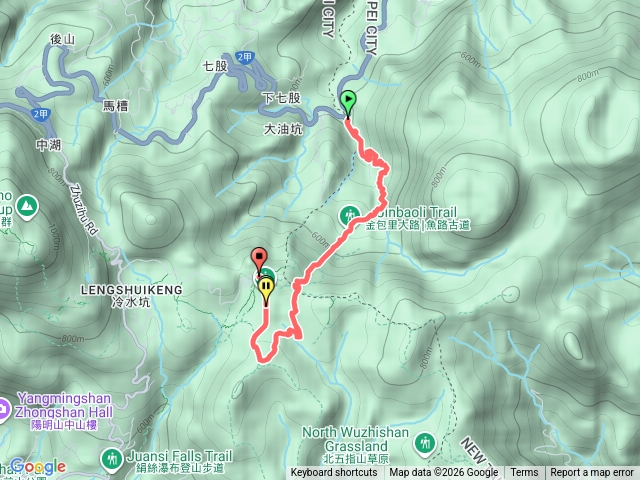 魚路古道上磺溪橋走金包里大道接擎天崗
