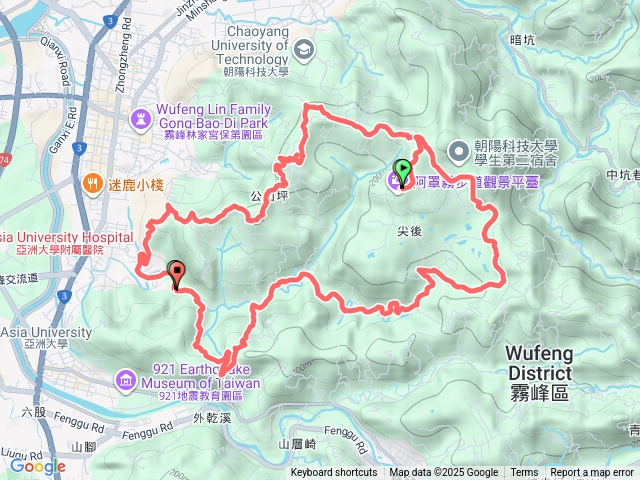 霧峰中心壠、阿罩霧山、尖後、好漢坡O繞