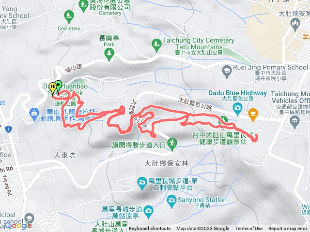 大肚環保步道至萬里長城萬壽亭8字型