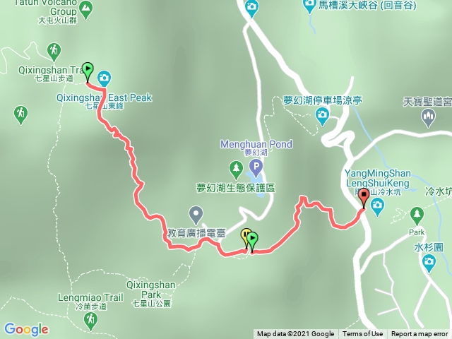 七星山主峰東峰下山