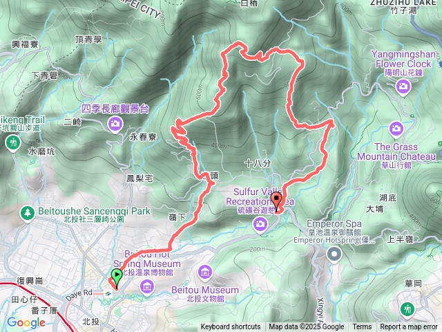 2025-02-09捷運新北投站-郵政訓練所步道-中正山-頂湖山-風尾步道-泉源保甲路-大同之家站預覽圖