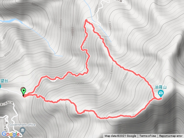 油羅山第一登山口上、第二登山口下