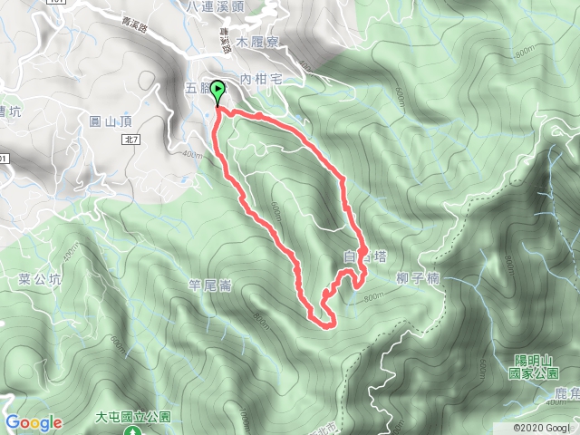 三芝區茄苳坑採金古道-紅葉谷瀑布-內柑宅古道-五腳松古道O型