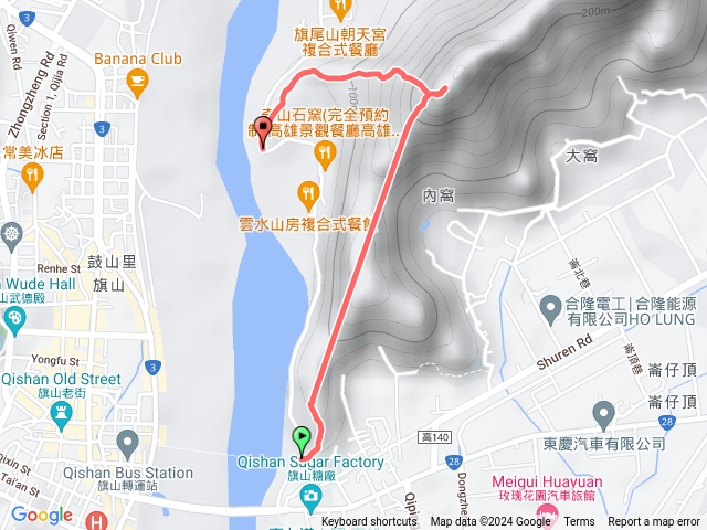 旗尾山第一登山口進入，第三登山口離開。