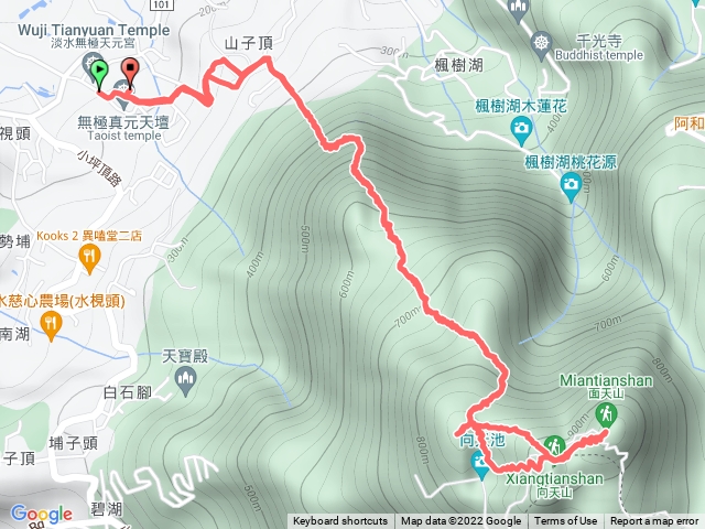 山仔頂到向天山、面天山來回
