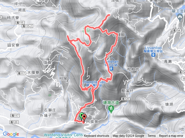 竹崎阿拔泉真武廟走阿拔泉山上大籠頂五連峰O繞