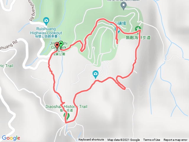 九份－金瓜石地質公園＋本山地質公園＋百二崁古道o型