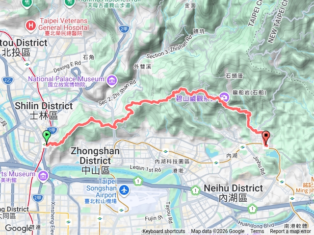 大縱走第五段，增加了，大湖公園路段預覽圖
