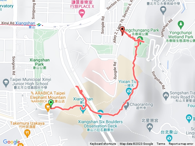 象山-煙火平台-一線天-永春崗公園