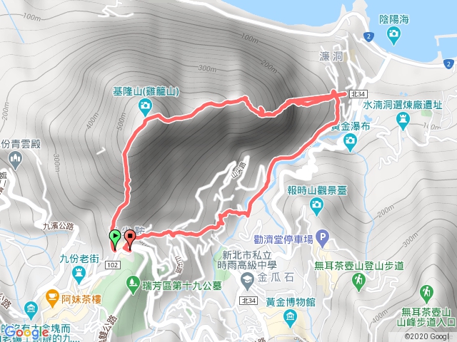 基隆山下切雷霆峰