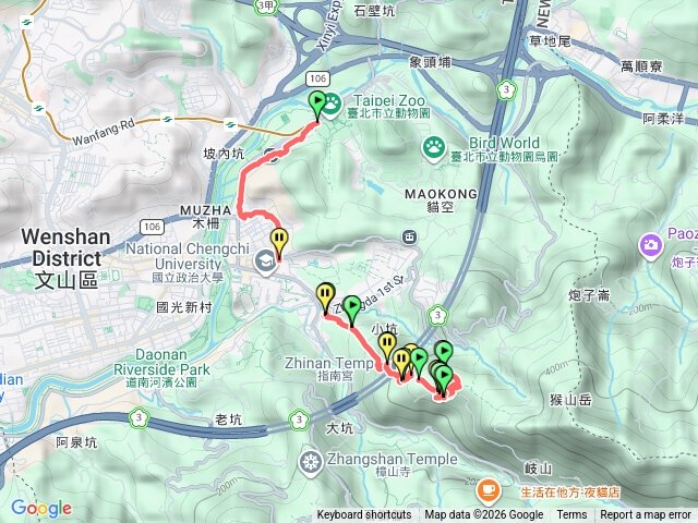20260214 捷運木柵站 千層階梯 指南宮 十二生肖步道 貓纜指南宮站