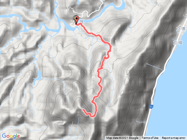 八里灣山(2021-04-05)-八里灣廢棄國小(八里灣教會)-起登-登頂後原路來回-標註停車處