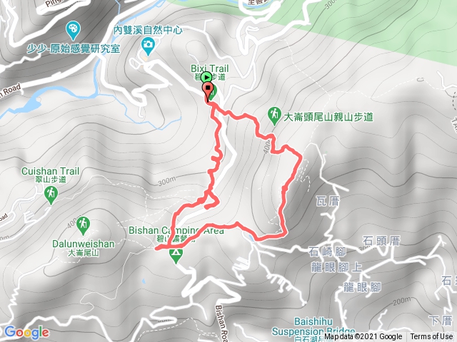 大崙頭尾山台北小溪頭環狀線