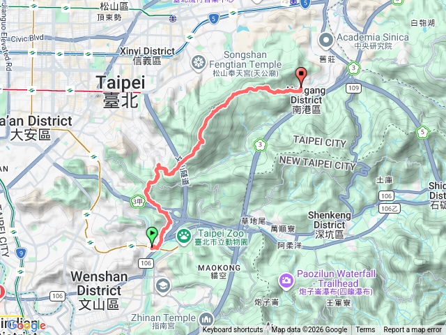 臺北大縱走第六段變形走法（木柵-中華科大）預覽圖