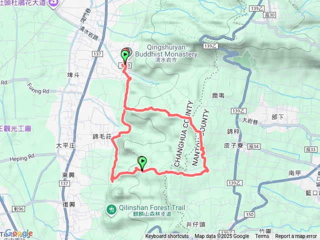 田中大小劍內樹尾山中央嶺步道五峰平