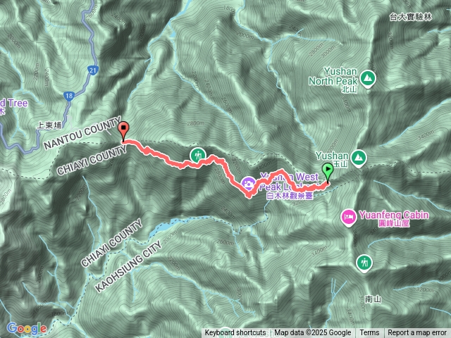 排雲山莊下回到塔塔加鞍部登山口