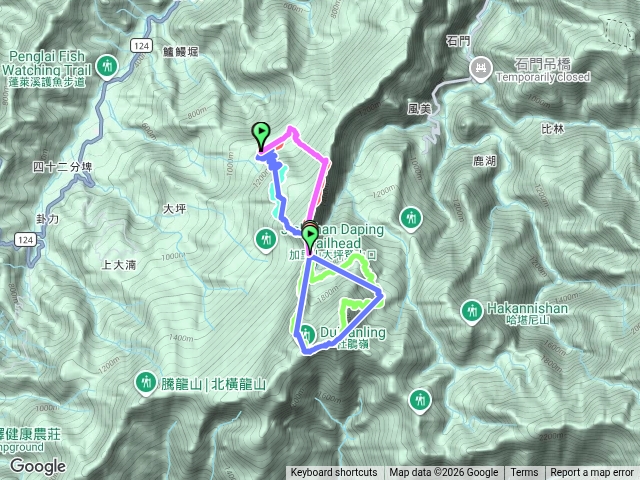 蓬萊林道上加里山 8 字縱走（含大斜壁、小斜壁、大坪山、無名山，流籠頭紮營 2 天 1 夜）預覽圖