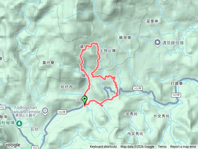 三叉港慈安宮～雙澳崙～土地公嶺保甲路～嶺頭土地公、雙澳公路紀念碑～土地公嶺山～青雲古道～昭北府～遠景古道0型