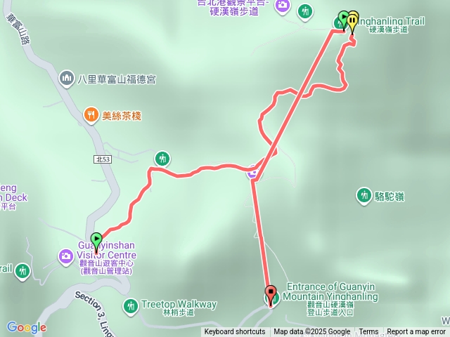 觀音山硬漢領登山軌跡預覽圖