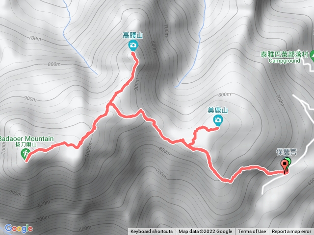 美鹿山、高腰山、拔刀爾山