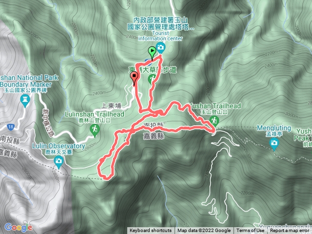 玉山登山口，麟趾山，鹿林山 O型