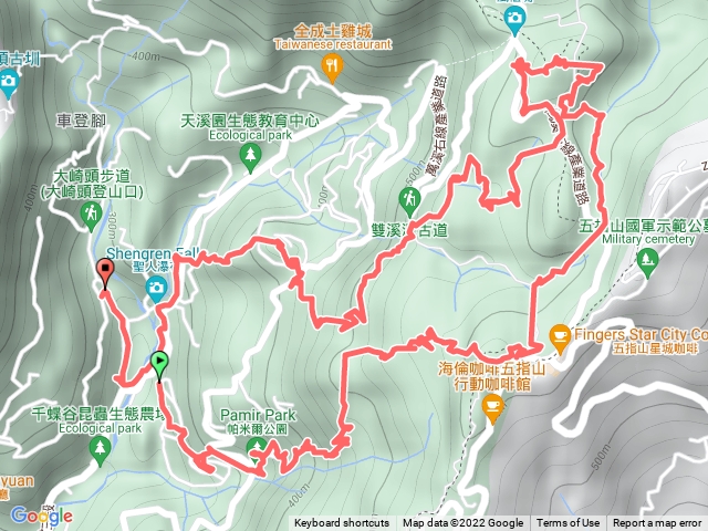 帕米爾公園、梅花山西峰、梅花山、石門嶺古道、內雙溪山、梅花山北峰、雙溪山O行