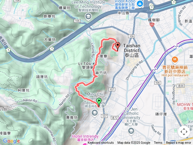 頂泰山巖-山頂公園-瓊仔湖福德宮-瓊仔湖山-尖凍山-山腳頂山