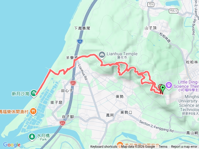 鳳崎日落步道->新月沙灣來回預覽圖