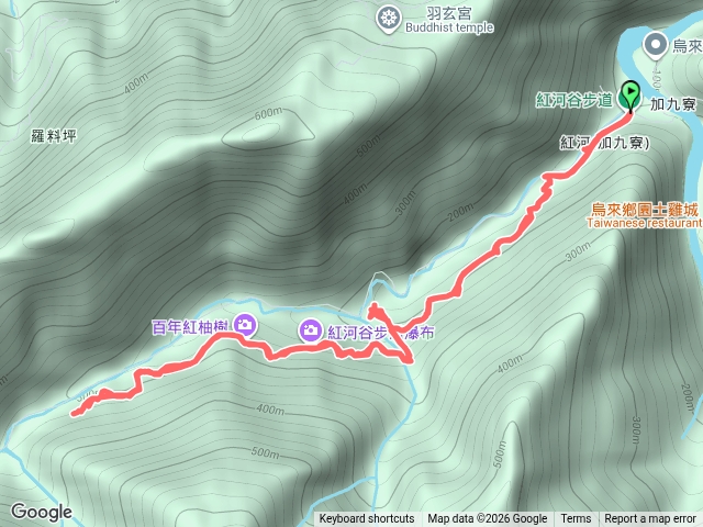 紅河谷步道｜攔沙壩｜秘境蛋糕滑瀑｜3.05 K｜原路折返預覽圖