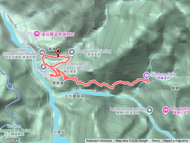 八通關古道雲龍瀑布東埔服務中心東埔吊橋