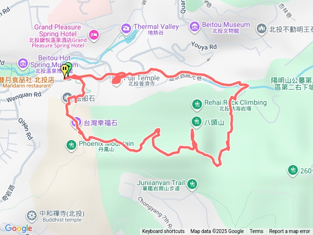 軍艦岩步道-丹鳳山步道-石法船-弘法大師岩-湯守岩-八頭山-普濟寺
