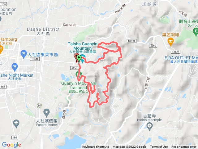 大社觀音山外圍環山大覺寺停車場起登