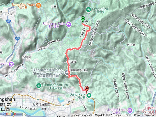 雙溪溝古道到大湖公園捷運站