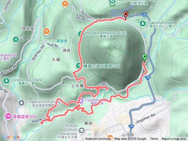 白雲瀑布-翠峰瀑布-半嶺瀑布-松溪瀑布-橫嶺古道-公車總站