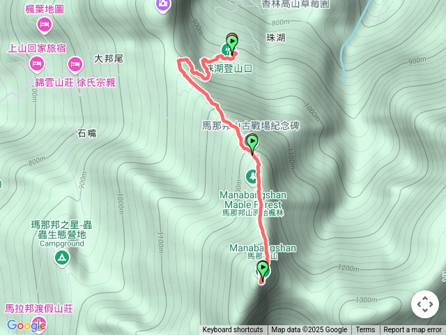 馬那邦山 珠湖登山口起登預覽圖