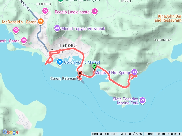 2025.12.23探索星號郵輪之旅菲律賓科隆島郵輪公司岸上觀光行程軌跡