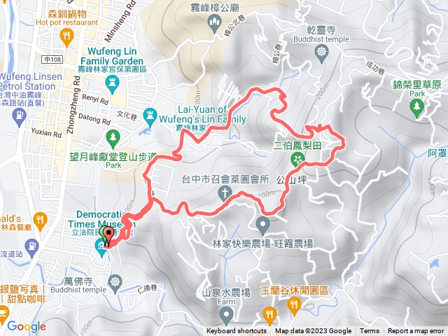 小百岳 阿罩霧山: 中心瓏登山步道-八大仙祖總廟-阿罩霧山 O型