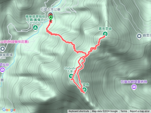 嘉南雲峰石壁山小百岳攻頂線預覽圖