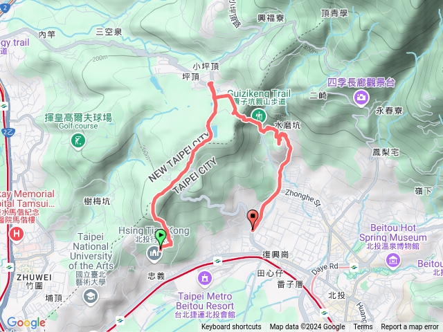 忠義山、貴子坑山、貴子坑縱走預覽圖