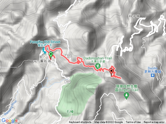 奮起湖天主堂/多林停車塲/大凍山步道環狀/奮起湖車站